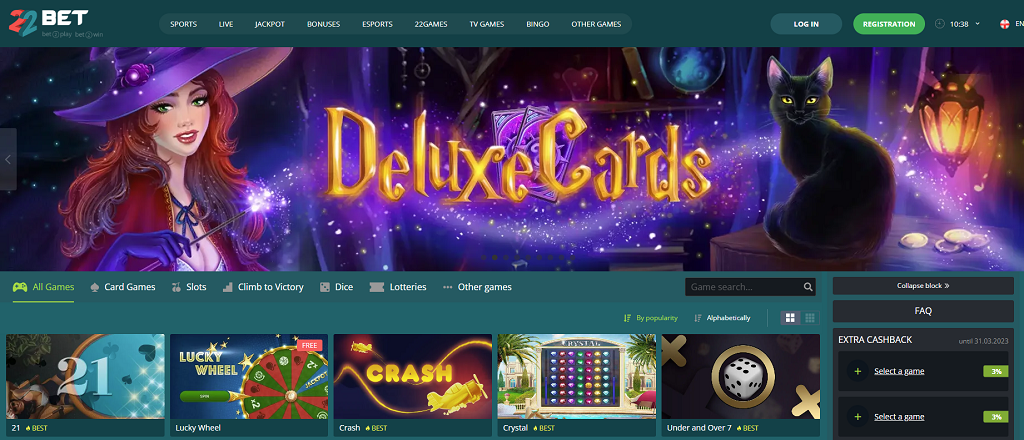 22Bet Website Design