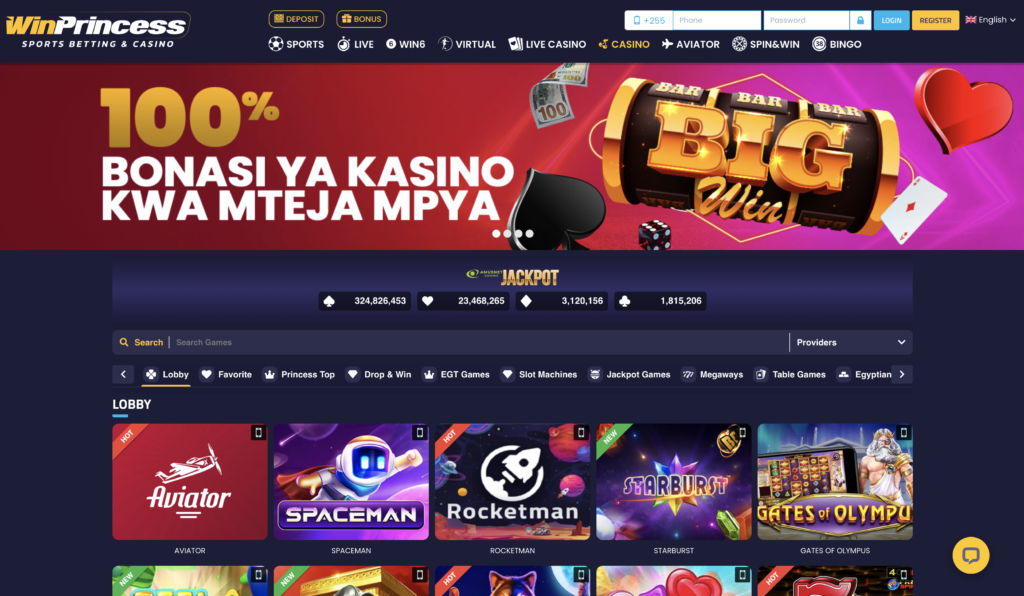 WinPrincess casino games