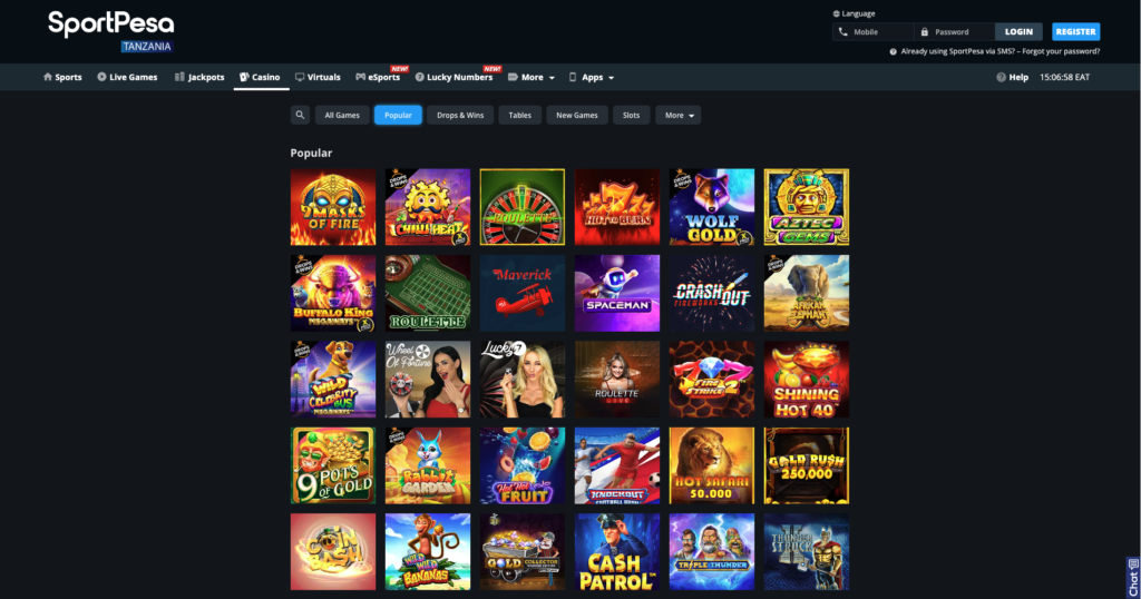 Sportpesa casino games